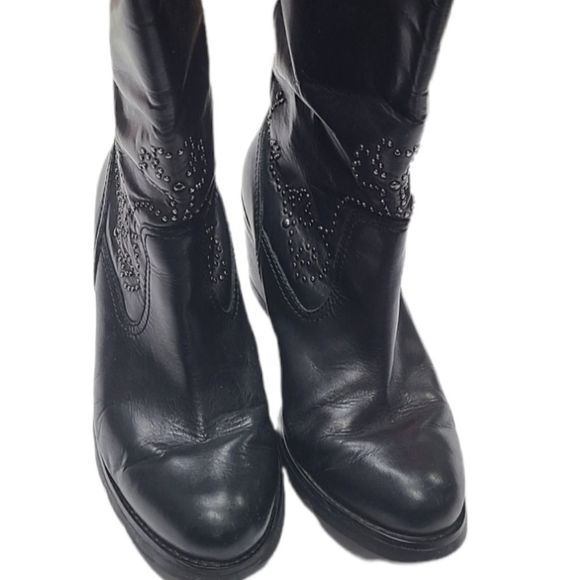 Ariat Women's Western Silver Studded Black Tall Boots Size 6.5B, fit more like 6 - Picture 6 of 12
